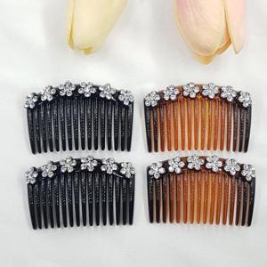 미니 꽃 큐빅 올림머리 헤어 빗핀