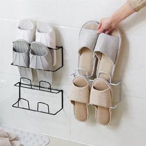 거실 욕실 현관 실내화 벽부착 2단 슬리퍼거치대 다용도 수납 정