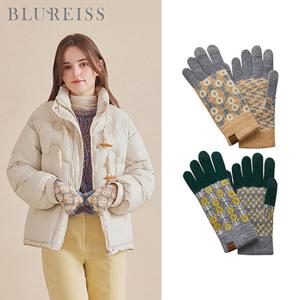 [블루레이스]블루레이스 플라워패턴배색울장갑_B3W1AC9021
