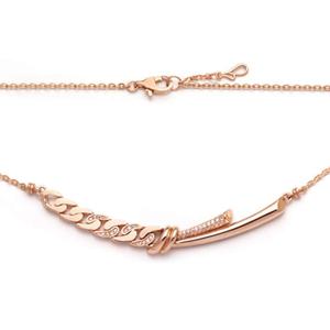 [비앤비골드] 14K 큐빅 언발 체인 스틱 목걸이 JNN39584