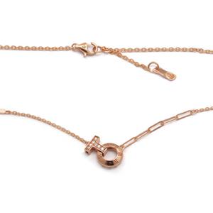 [비앤비골드] 18K 큐빅T 로마체 체인 목걸이 JNN39568