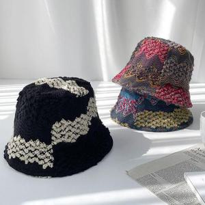 [잇백잇슈] 빈티지뜨개보로버킷 특이한 패션 국내제작