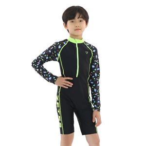 남아동 올인원 집업 긴팔 5부 래쉬가드 수영복 FISH BK B_1O071