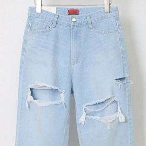빅사이즈 데님 찢청 데미지 의류 307P696S 보이핏