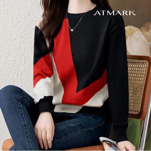 ATMARK 포인트브이라인배색니트_AA39KN041G