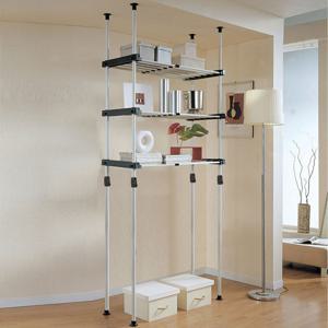 왕자 더블기둥3단조절선반_원터치_529-4/선반행거/고정식행거