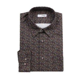 [에스티듀퐁(셔츠)]페이즐린 모티브 프린트 제품일반핏긴소매셔츠(SE3FM11LS122SNY)