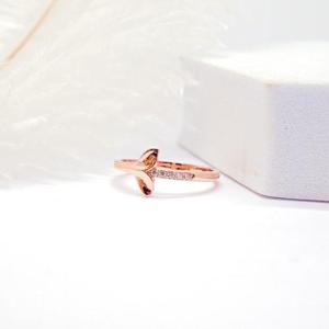 14k 고래꼬리 큐빅 반지 OPR0391