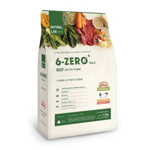 네츄럴랩 6제로+ NO.02가수분해 강아지사료 소고기 전연령 1.2kg