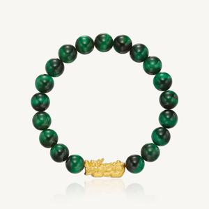 수앤진골드 그린 호안석 8mm 비휴 팔찌 24K 순금