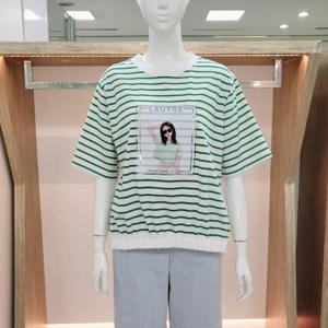 해리앤 DP01 스트라이프 밴딩 반팔 티셔츠 YPSP9605