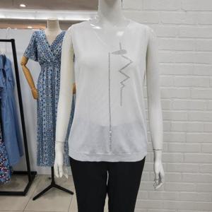 해리앤 DP01 비즈 장식 브이넥 니트 나시 HOSP7709