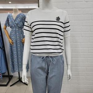 해리앤 DP01 까멜리아 코사지 반팔 니트 HOSP7733