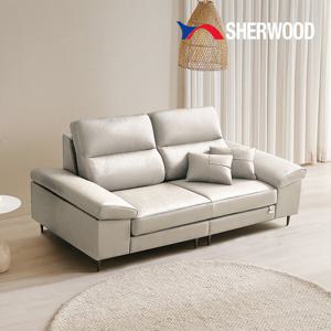 [쉐우드가구] 디바인 3인용 이태리 천연통가죽 소파