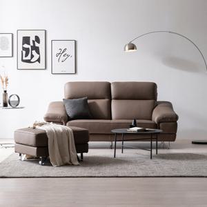 [다우닝] 레아 스테디 3인 전체 천연가죽 소파+스툴