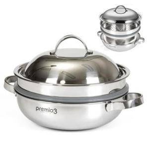 키친아트 찜냄비 찜솥 IH 스텐 찜통 찜기 3중 30cm 다용도