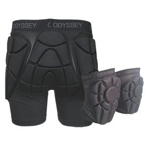 오딧세이 스키 / 스노우 보드 RB 라이더 엉덩이 + 무릎 보호대 세트 블랙