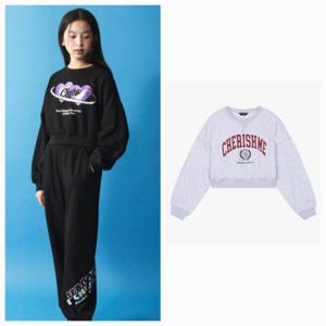 [더데이걸]그랙픽 크롭 스웻셔츠 TGMA23N03