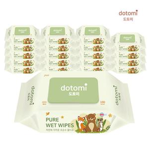 도토미 퓨어 엠보싱 물티슈 캡형 100매 X 20팩