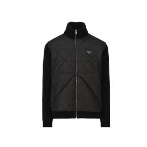 프라다 리나일론 울 패딩 자켓 블랙 남성 UMG262 13IF F0002