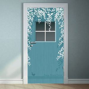 현관문 리폼 시트지_빈티지 자연숲 02(스모키블루)