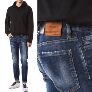 디스퀘어드 벨루어패치 스트래치 캣워싱진/71LB0785