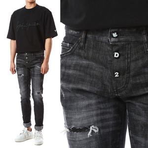 디스퀘어드 DSQ2 앞단추 디스덧댐 블랙진/74LB0784