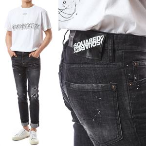 디스퀘어드 로고 페인트 블랙진_쿨가이핏/71LB0713