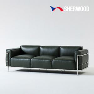 [쉐우드가구] 랜스 3인용 내추럴 세미아닐린 가죽 소파 전체가죽