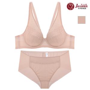 비너스 빅사이즈 도트망 더블윙 홑겹 브라팬티세트 JBP1296