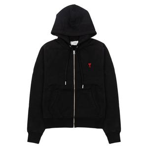 [로로모다] 아미 하트 로고 자수 공용 후드 집업/USW415747-001