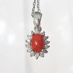 [블루케이] 천연산호 원석목걸이펜던트231202-19심플