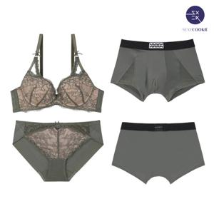 [섹시쿠키]싱글 솔리드 오일몰드 카키 커플속옷SET1 SCWBZA11SCWPZA11SCMDZA11