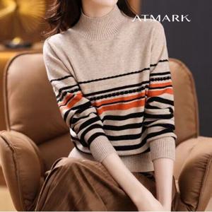 ATMARK 배색스트라이프반목니트_AA39KN067G