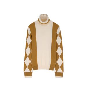 [엘러브] 에르메스 캐시미어 터틀넥 니트 36 카멜/크림 3HA1404