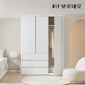 보루네오 E0 네오3단서랍 여닫이 작은방 붙박이장 210cm 7자