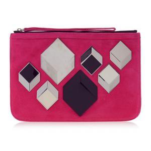 [피에르하디] 여성 큐브 스웨이드 파우치 HZ130416 015 00