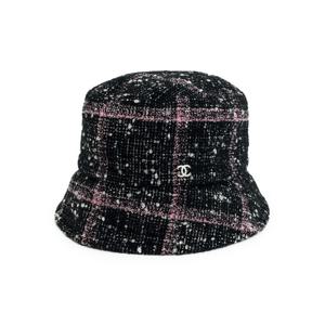 [엘러브] 샤넬 22K 판타지 트위드 체크 CC로고 버킷햇 M 3ET2626