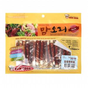 맘쿡 맘오리 오리 연어포 300g 대용량 애견간식