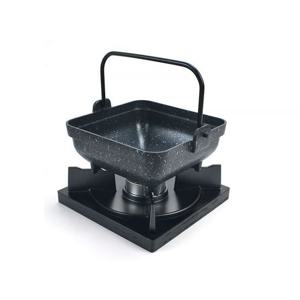 1인용샤브냄비 1인용 사각 샤브냄비+나무화로 세트 어묵탕냄비