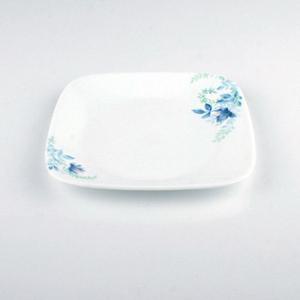 사각접시 코렐 블루플로럴 사각 소접시 식기 그릇 코렐사각접시