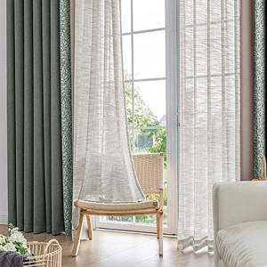 [지나송]보타닉 도비직 암막커튼 슈퍼와이드(암막2장,봉별도)