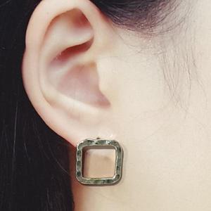 [블루케이] silver 순은실버 귀걸이240102-18엔틱사각