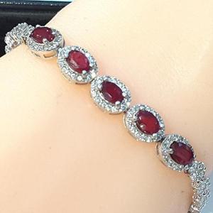 [블루케이] 루비 원석 팔찌 230813-15 18cm작품