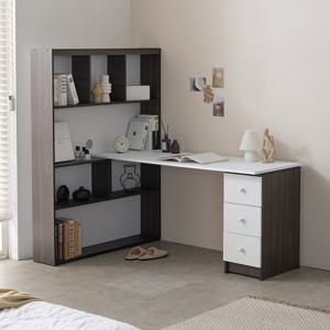 에보니아 폴리 1인용 넓은 책장 책상 세트 1500 [수도권무료배송