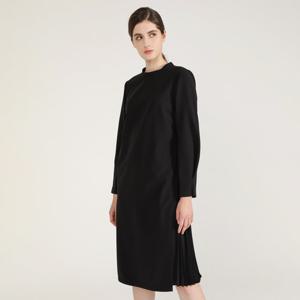 [캐리스노트]주름 배색 원피스 블랙 CN2FOP802BK