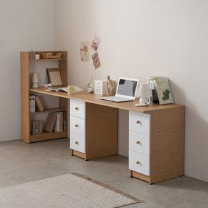 에보니아 폴리 2인용 서랍 책상 세트 2400 [수도권무료배송]