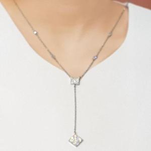 [블루케이] 실버925 큐빅다이아컷목걸이241205-15사각