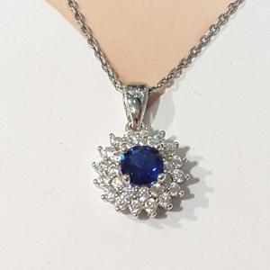 [블루케이] 사파이어 합성석 목걸이241205-24탄생석