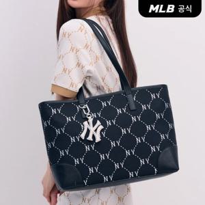 [MLB공식] 24N 다이아 모노그램 자카드 라지 토트백 NY (Black) 3AORL014N